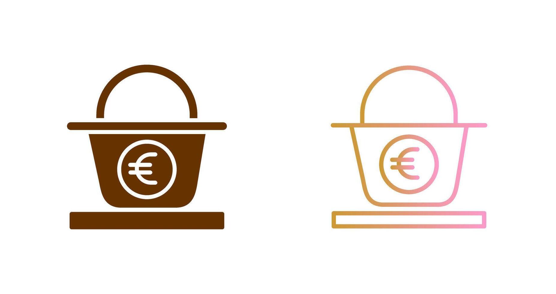 euro cesta icono diseño vector