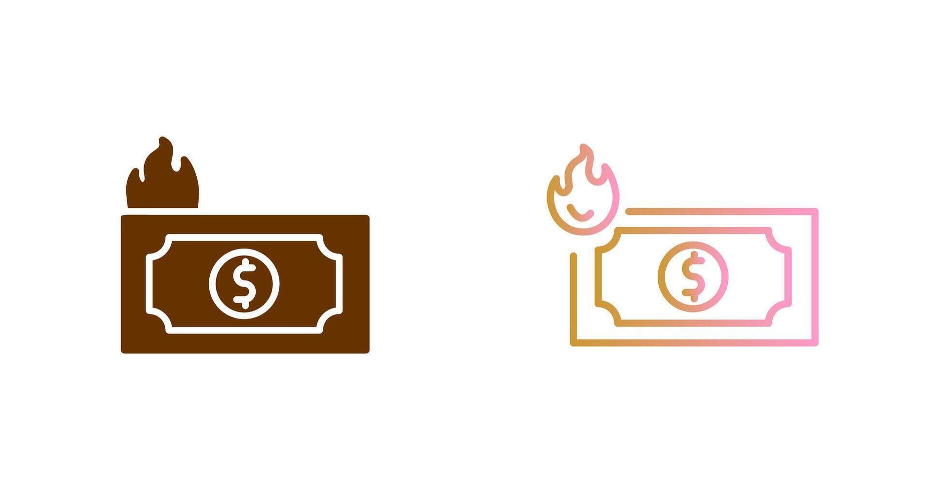 Dollar On Fire Icon Design vector