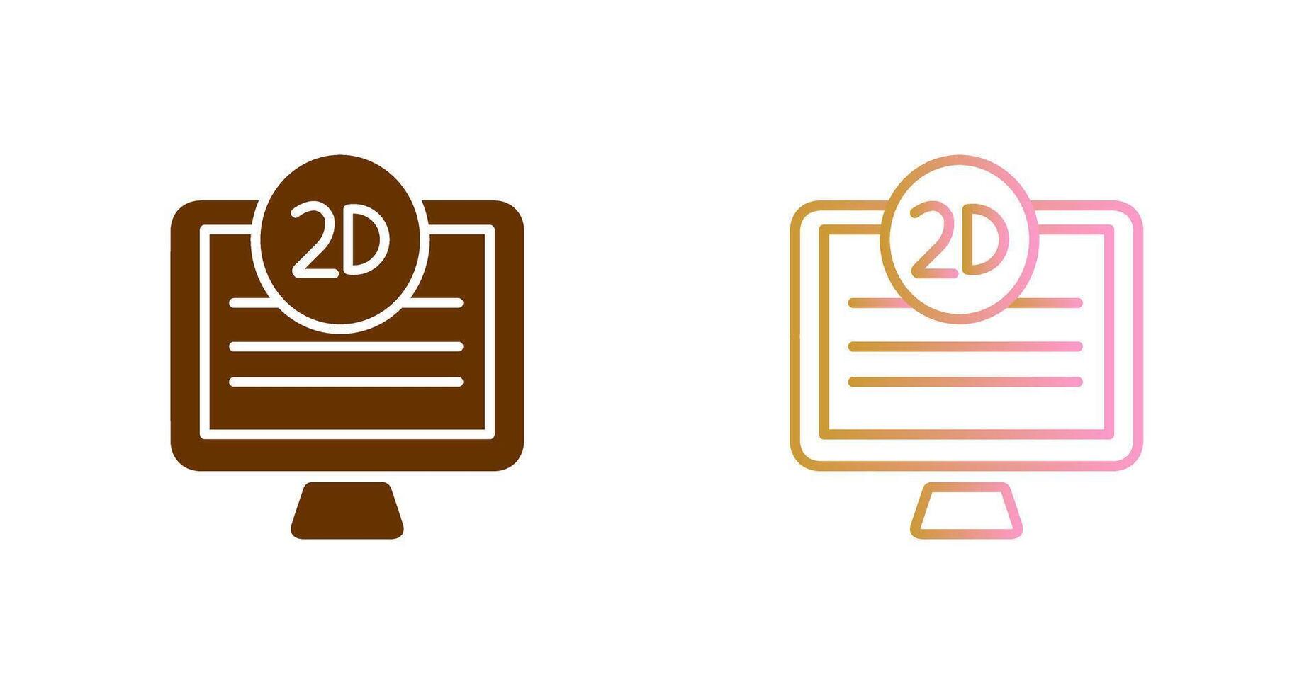 2D Quality Screen Icon Design vector