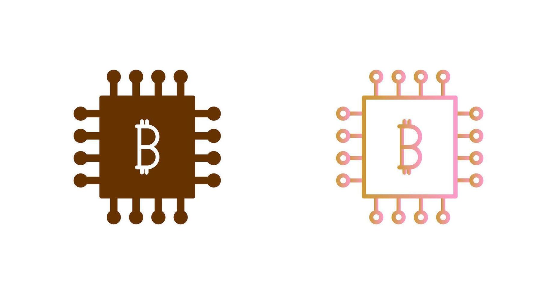 bitcoin chip icono diseño vector