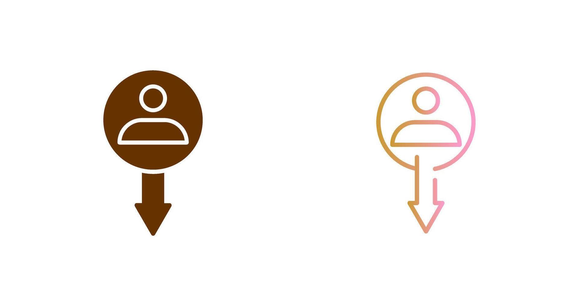 User Down Icon Design vector