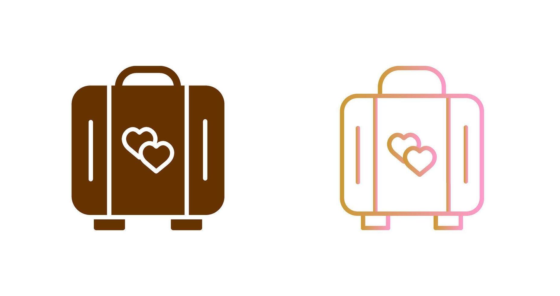 Lover Suitcase Icon Design vector