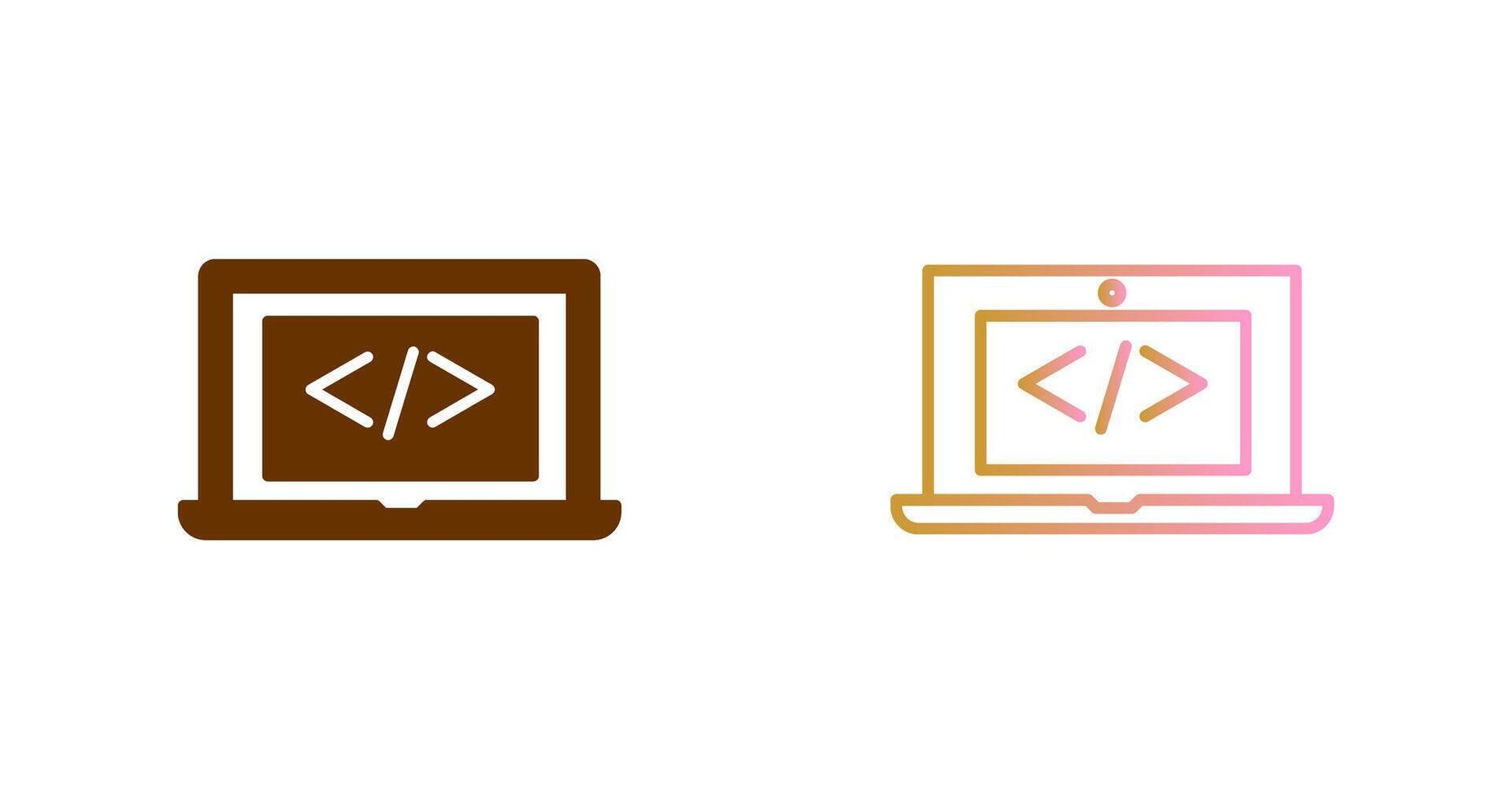 Coding Computer Icon Design vector