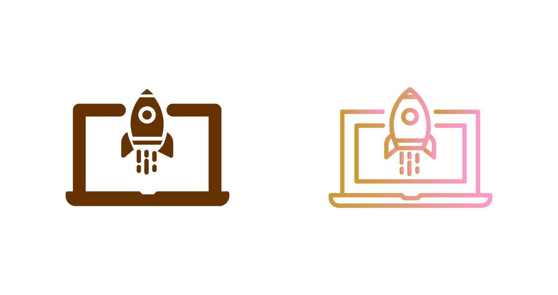 Laptop Startup Icon Design vector