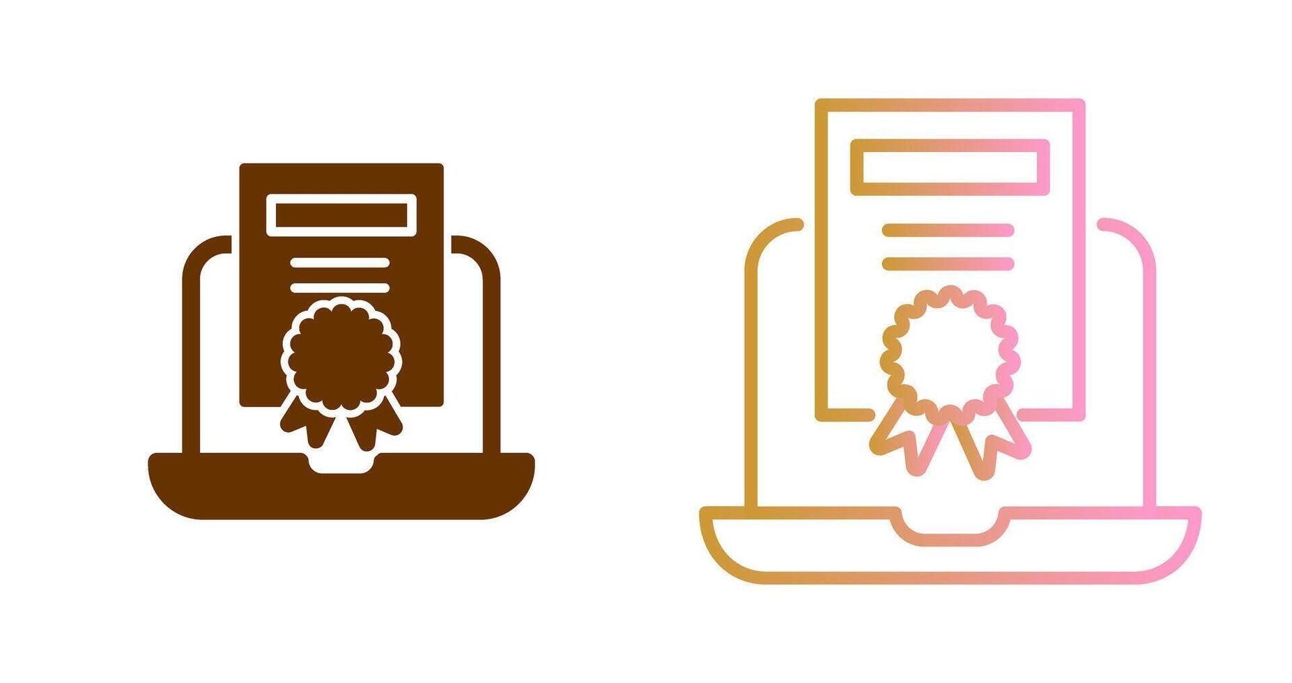 Online Certificate Icon Design vector