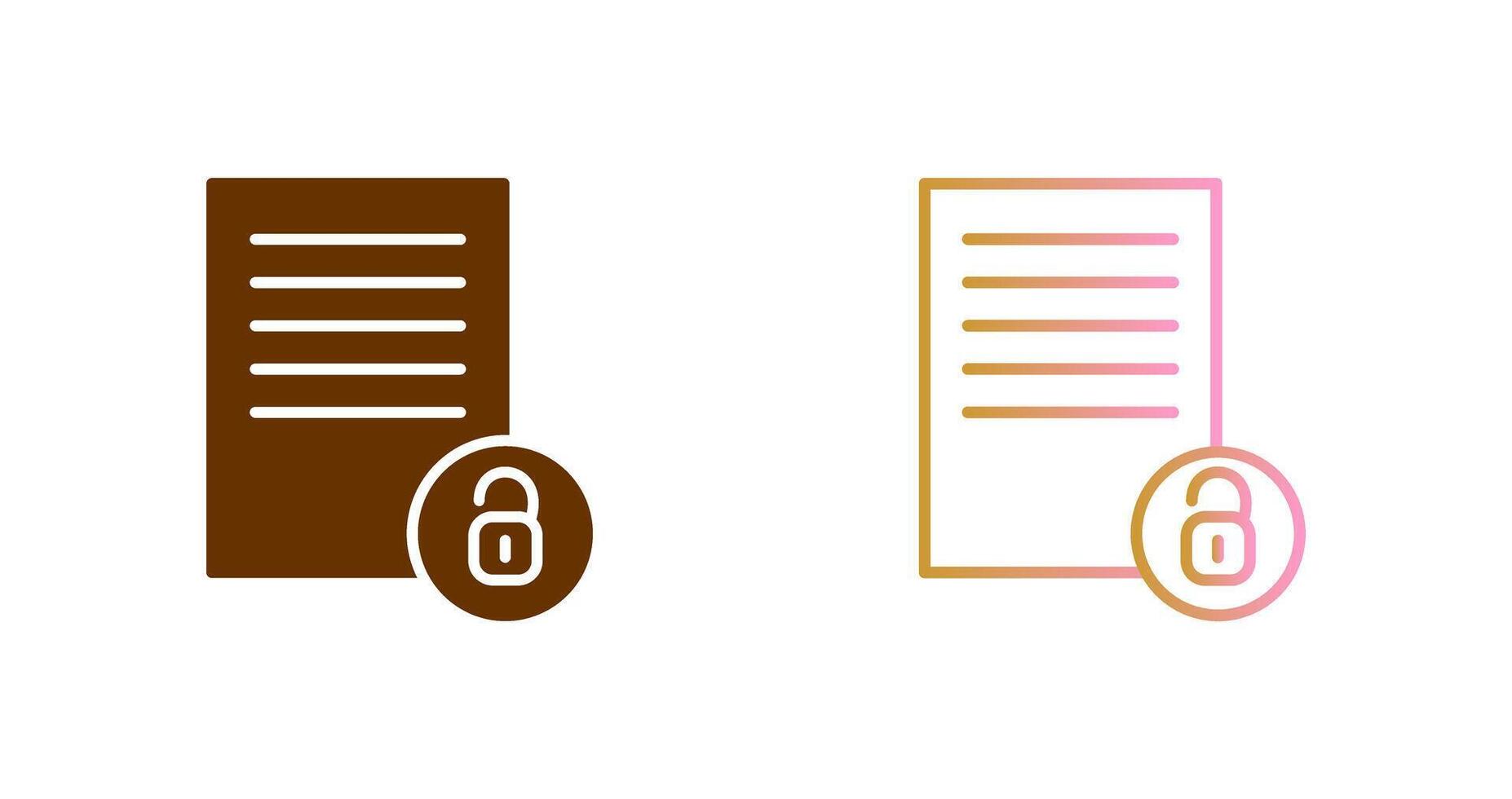 Unlock Documents Icon Design vector