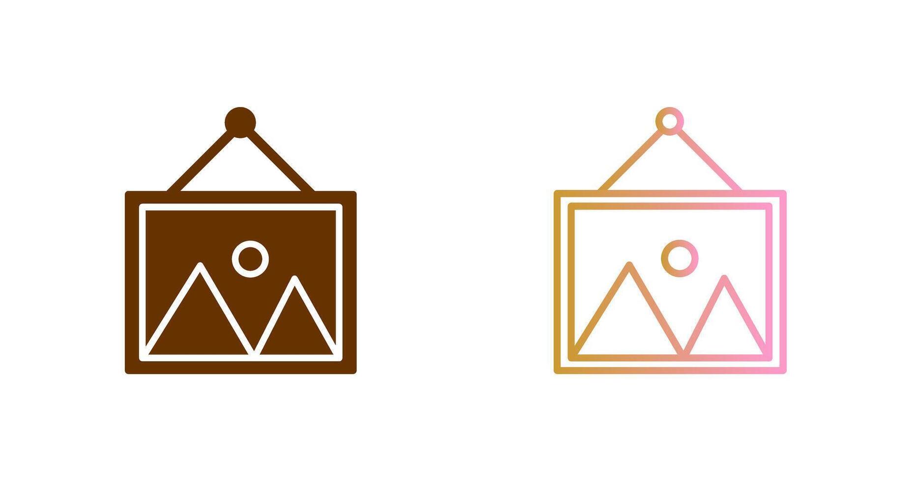 Hanging Painting Icon Design vector