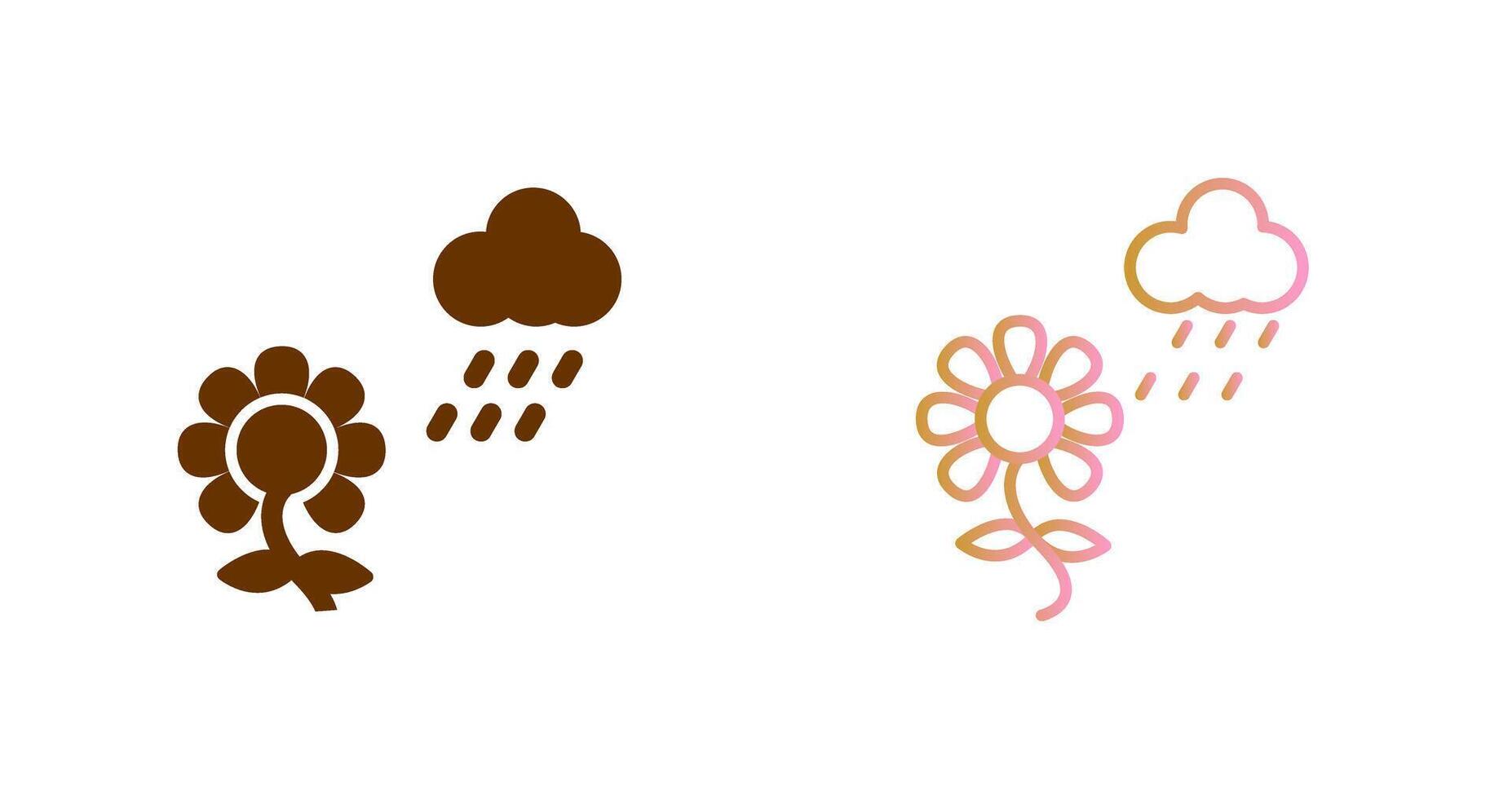 Flower with rain Icon Design vector
