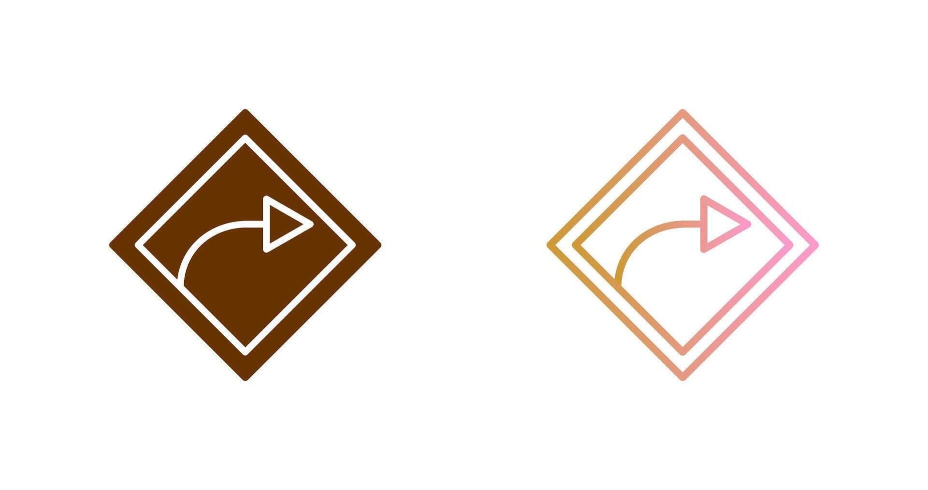 Right Turn Icon Design vector