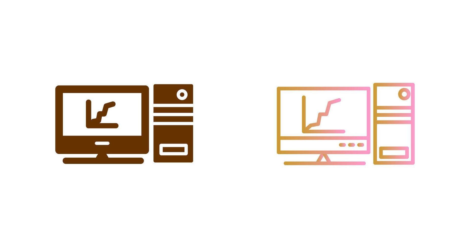 Graph Line Screen Icon Design vector