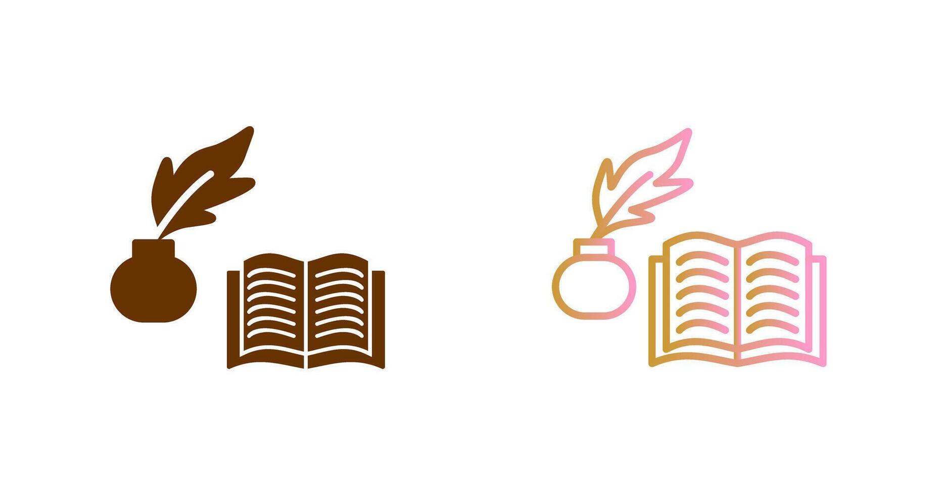 Quill and Book Icon Design vector