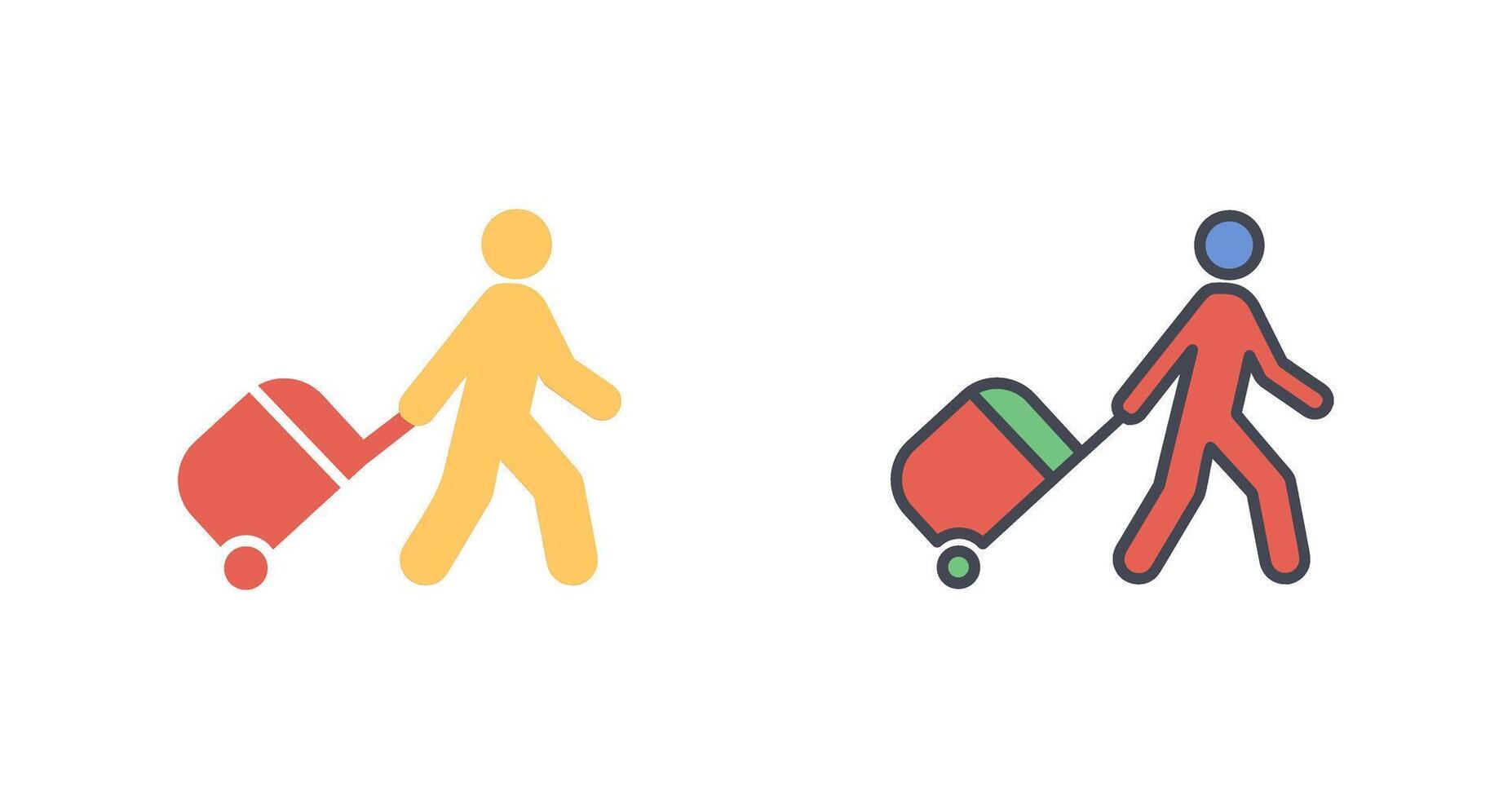 Walking With Luggage Icon Design vector