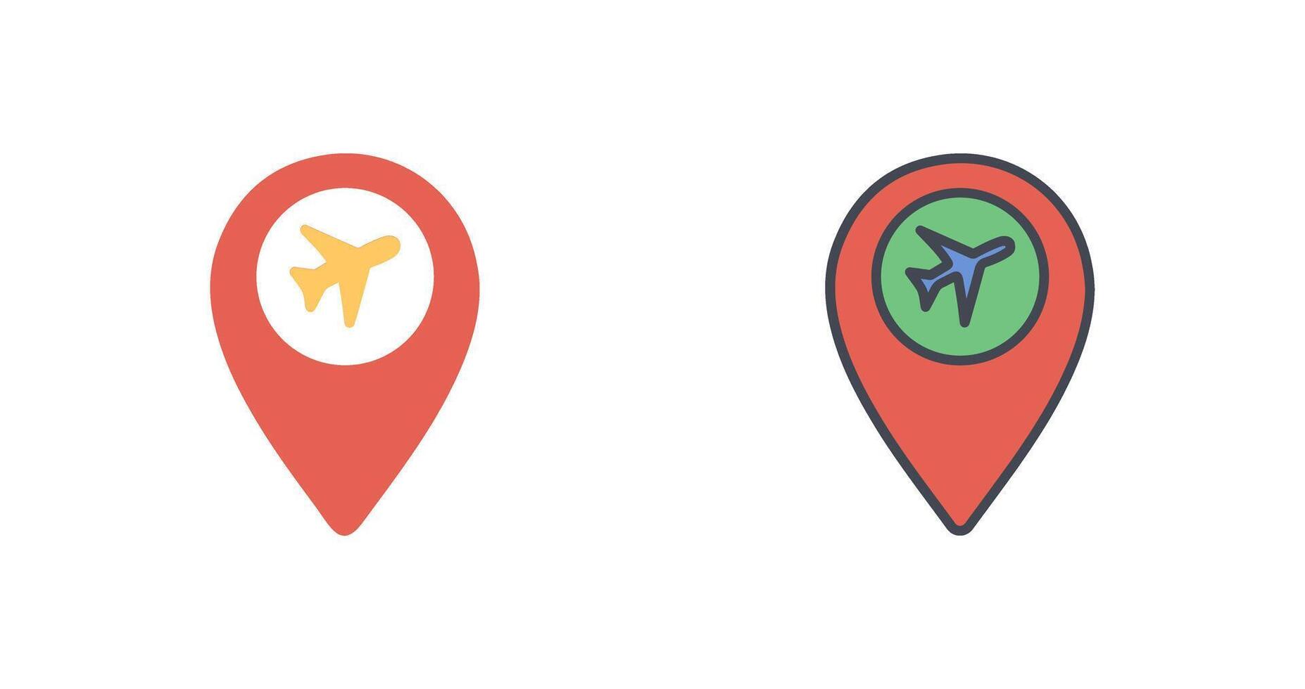 diseño de icono de ubicación del aeropuerto vector