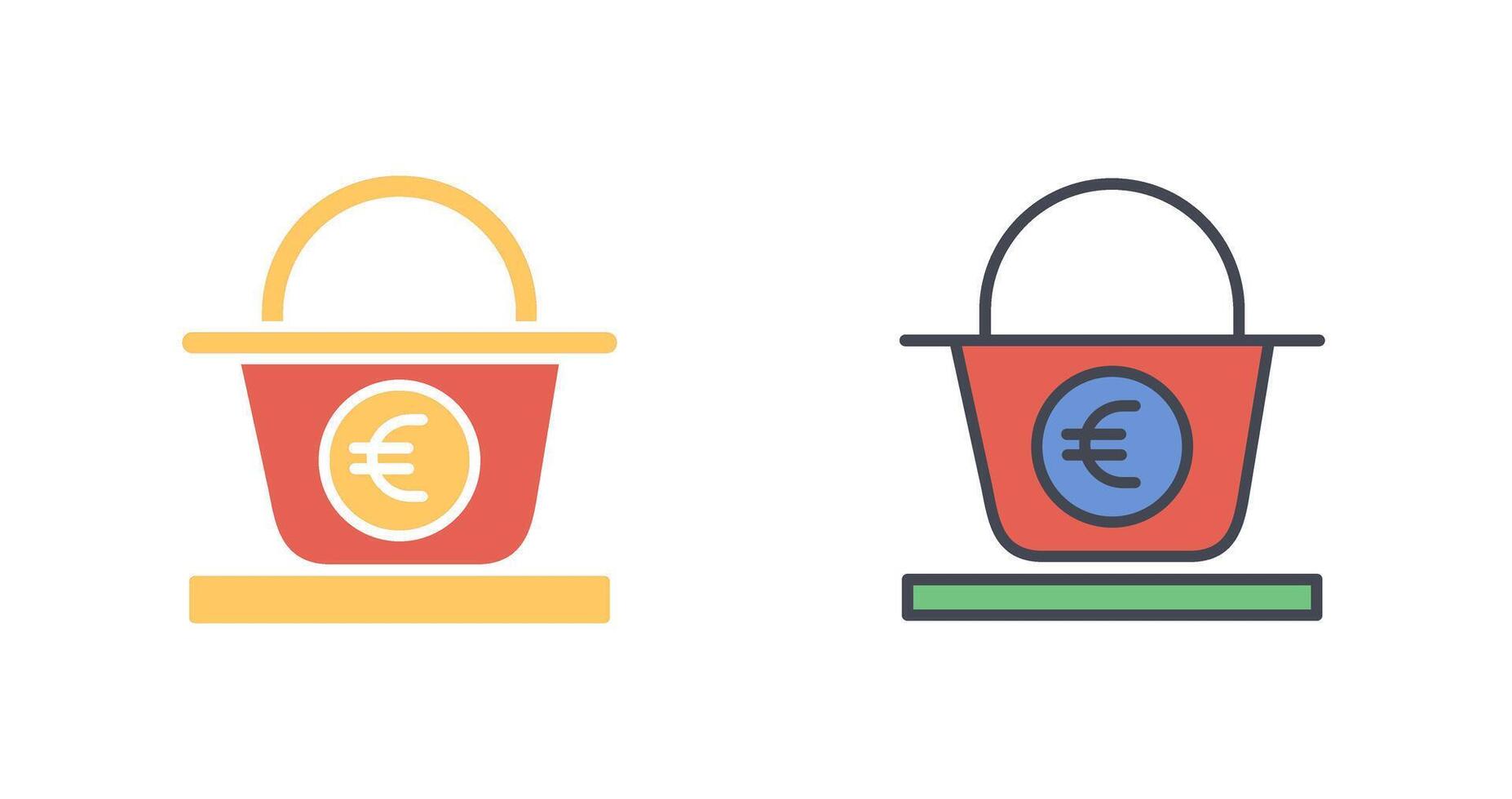 euro cesta icono diseño vector