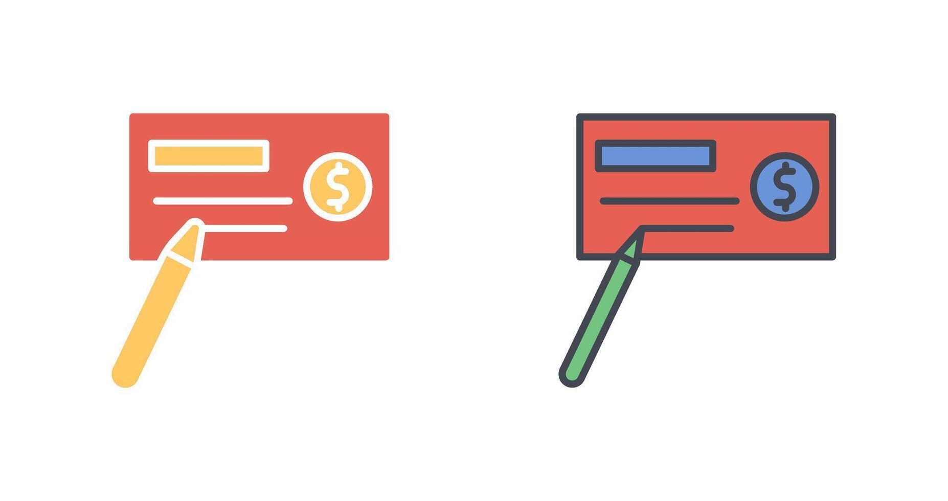 Write Cheque Icon Design vector