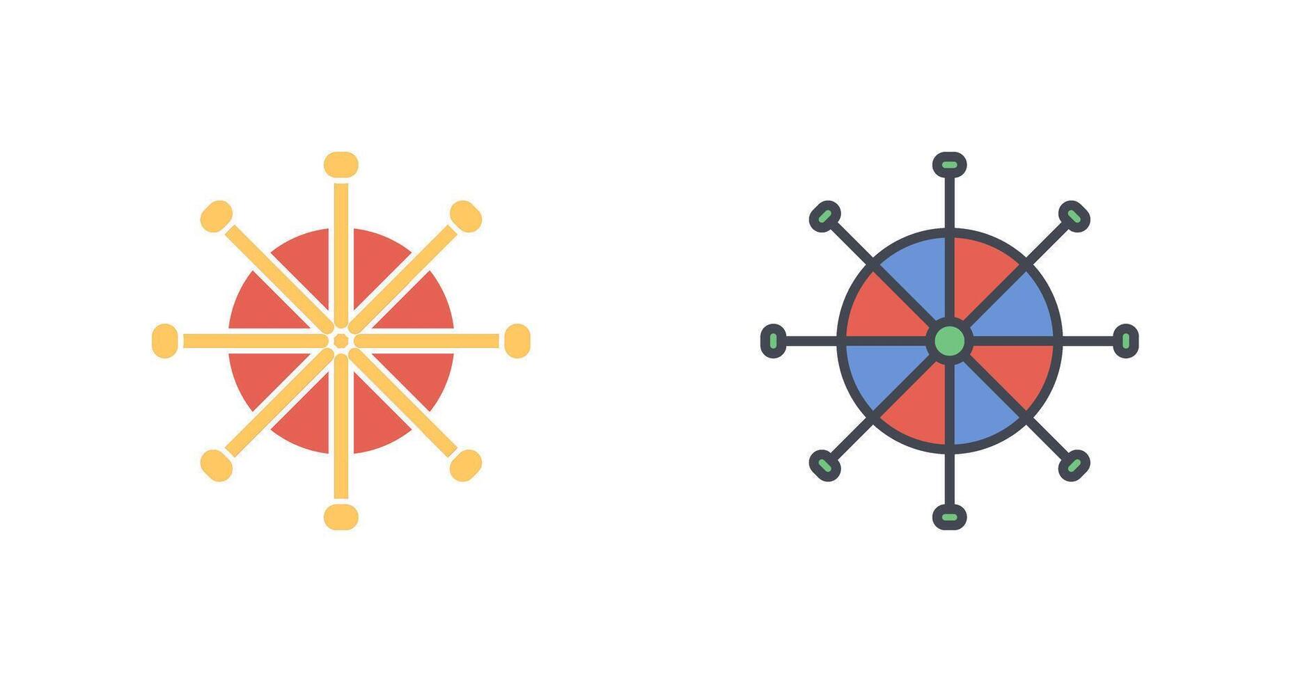 Ship Wheel Icon Design vector