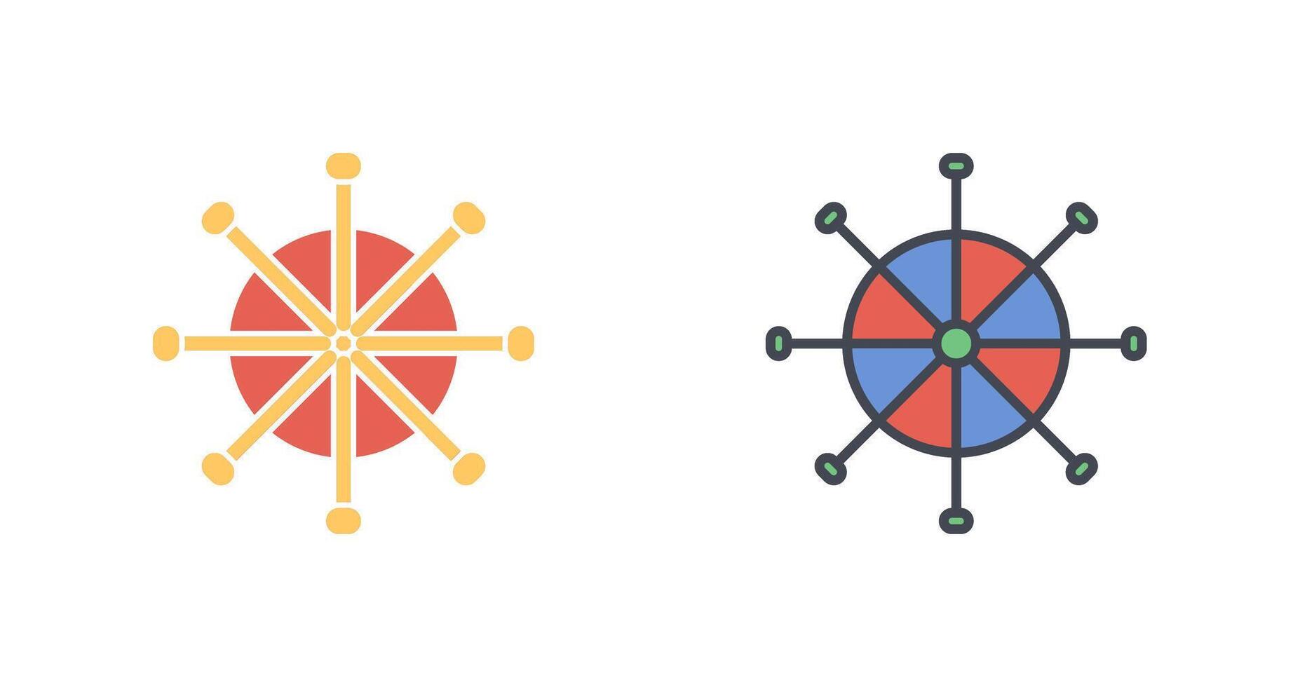 Ship Wheel Icon Design vector