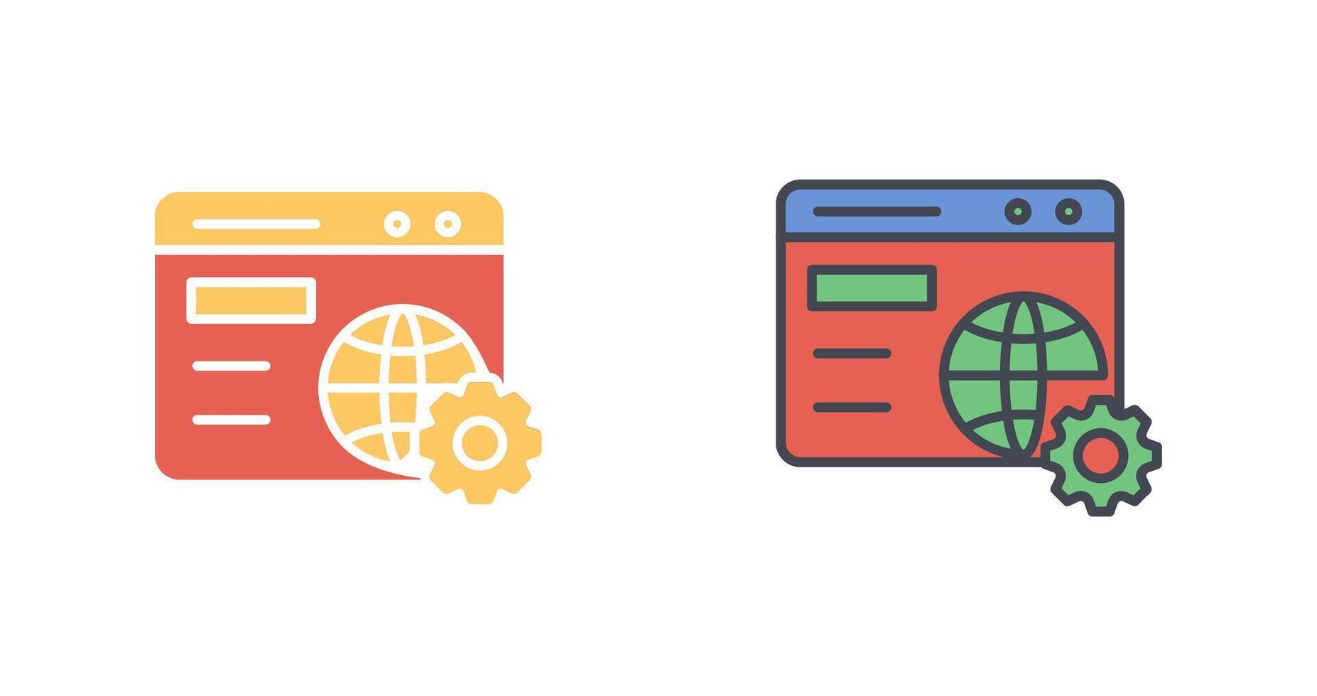 Browser Setting Icon Design vector