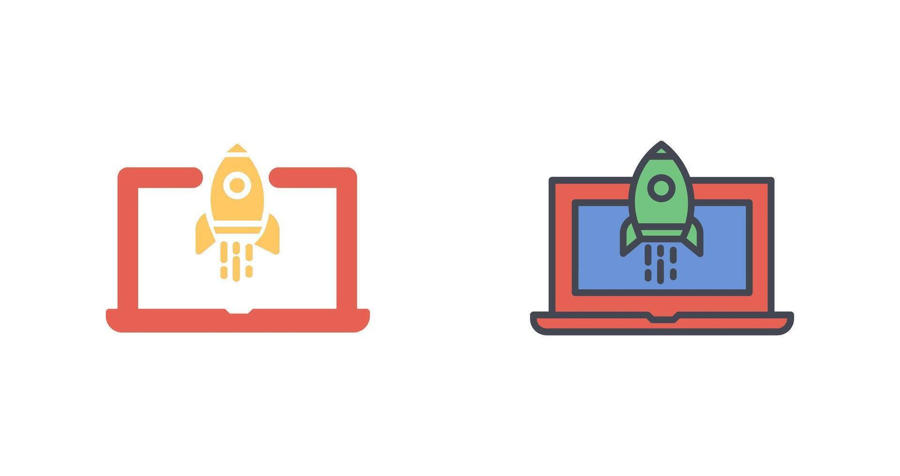 Laptop Startup Icon Design vector