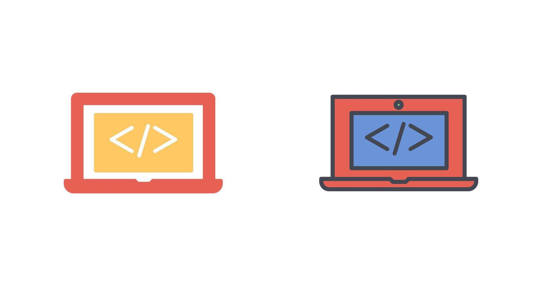 Coding Computer Icon Design vector