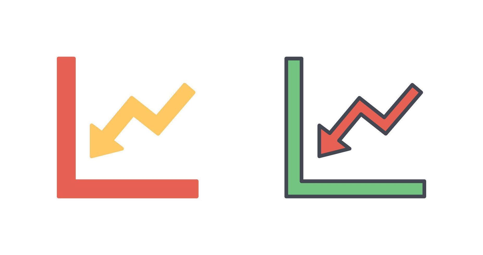 Graph Down Icon Design vector