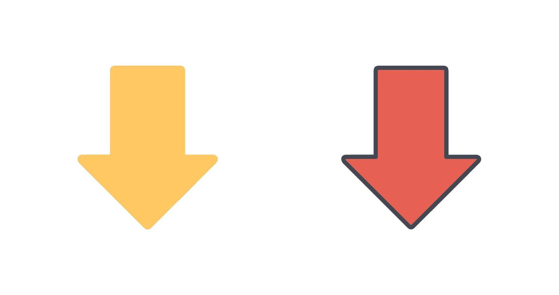 Down Icon Design vector