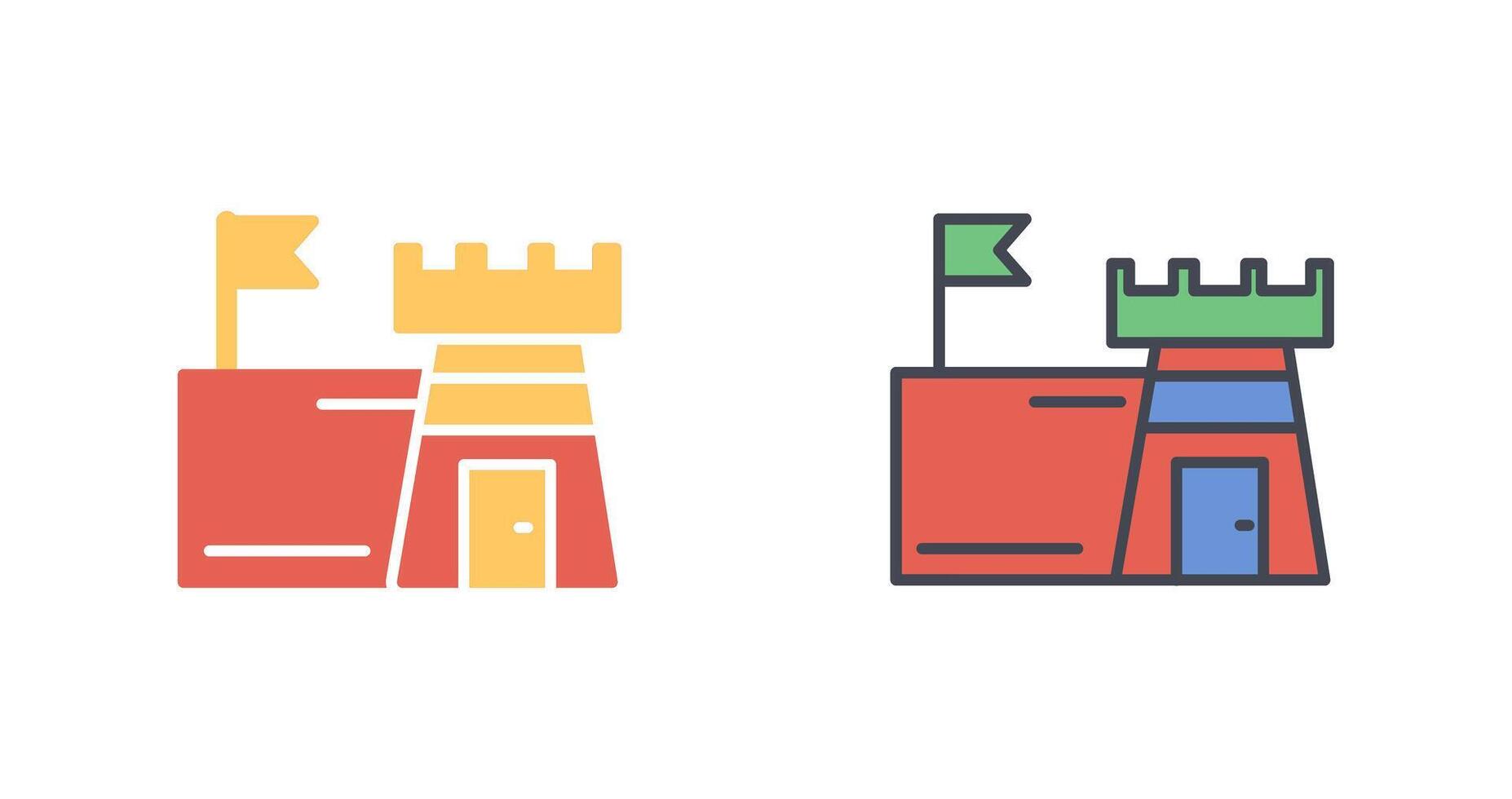 Castle with Flag Icon Design vector