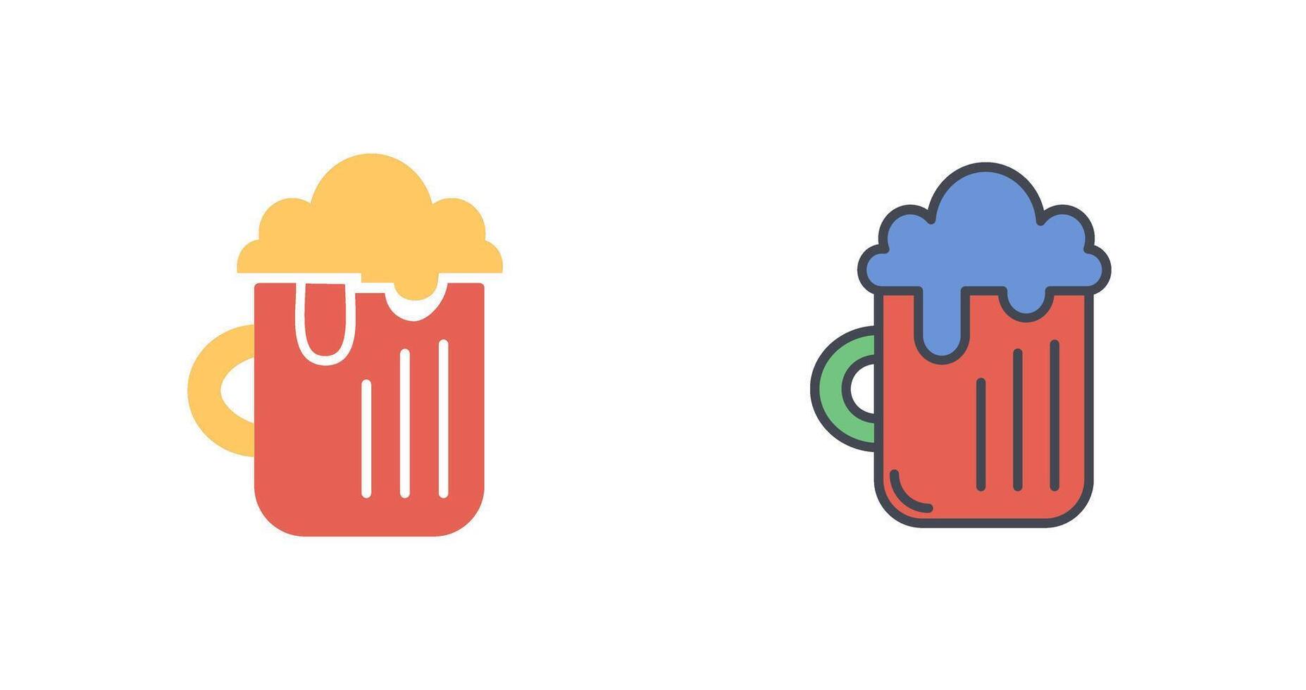 medio litro de cerveza icono diseño vector