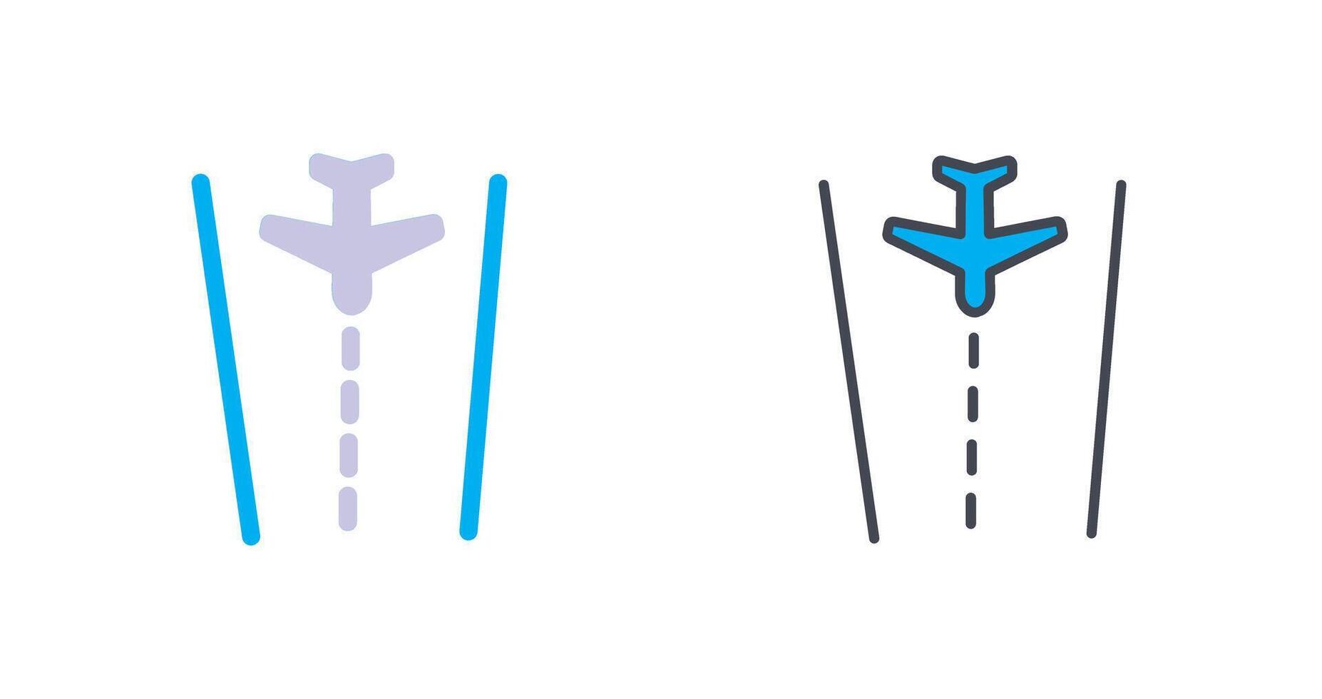 Plane On Runway Icon Design vector