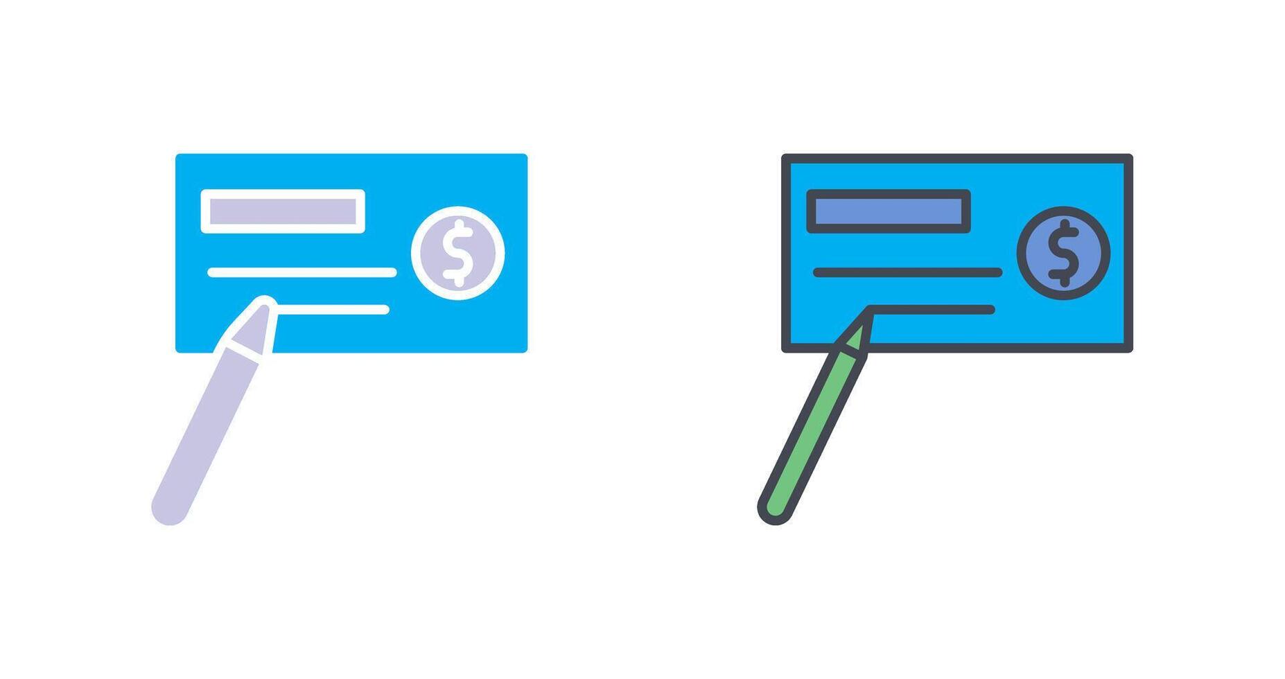 Write Cheque Icon Design vector