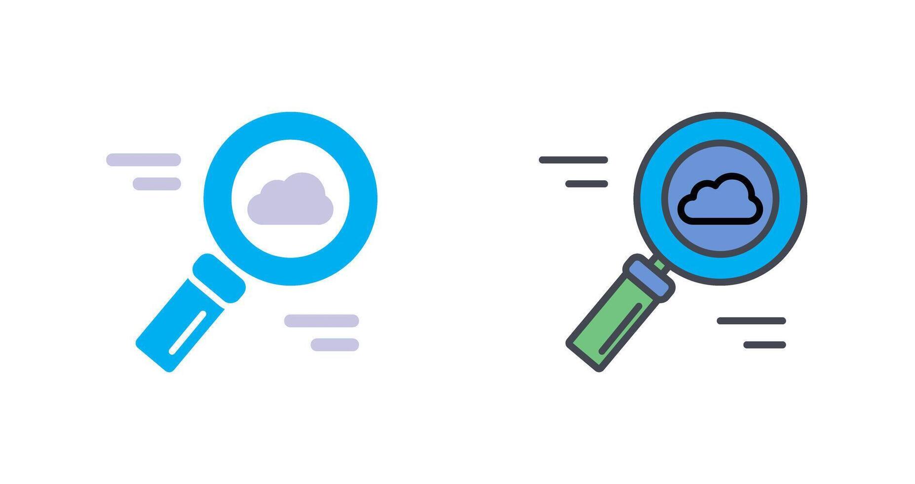 Cloud Magnifier Icon Design vector