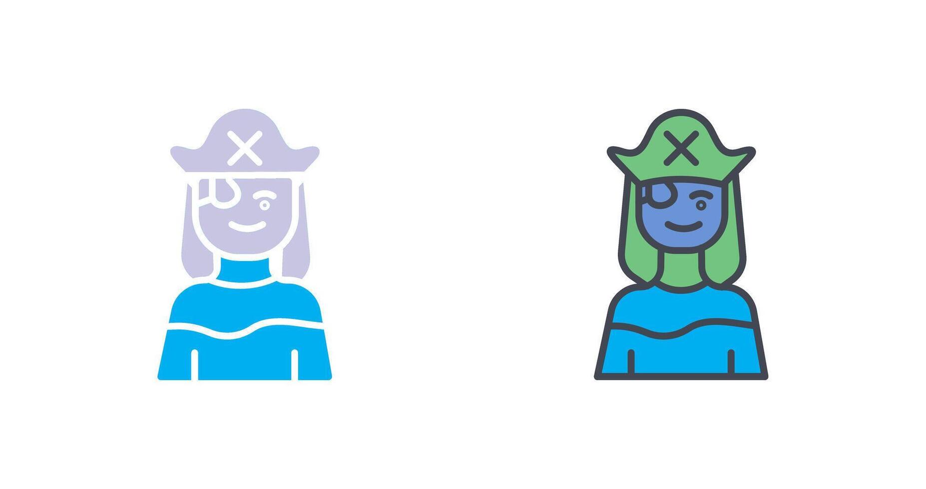 Female Pirate Icon Design vector
