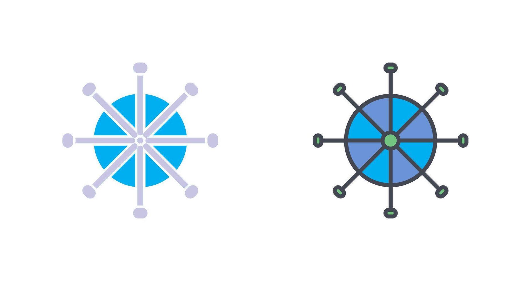 Ship Wheel Icon Design vector