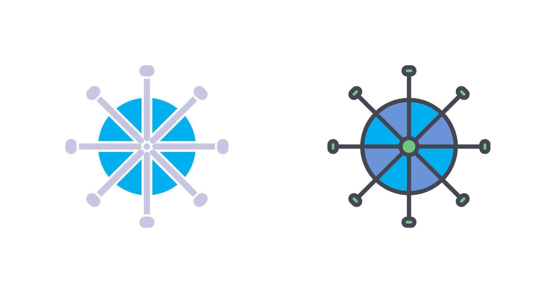 Ship Wheel Icon Design vector