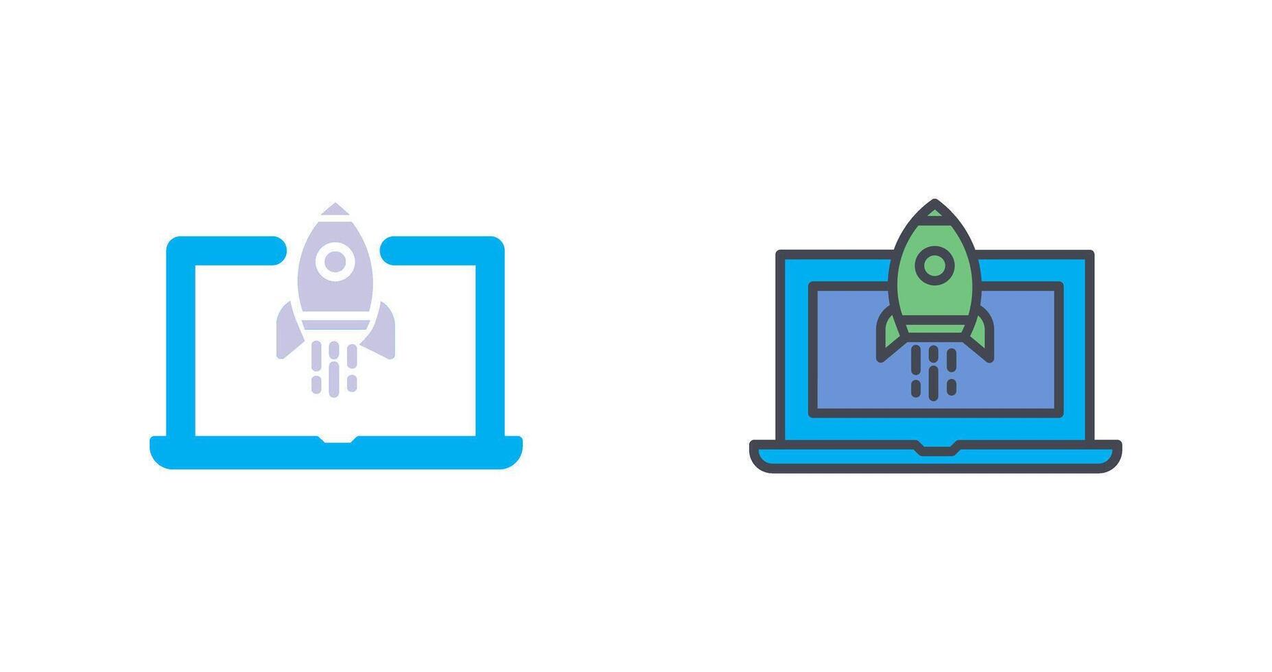 Laptop Startup Icon Design vector
