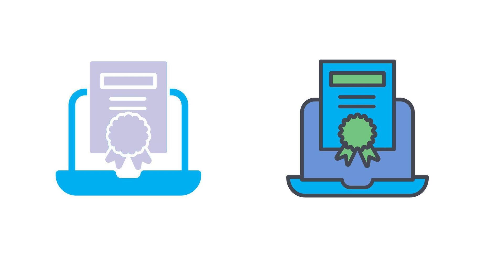 en línea certificado icono diseño vector