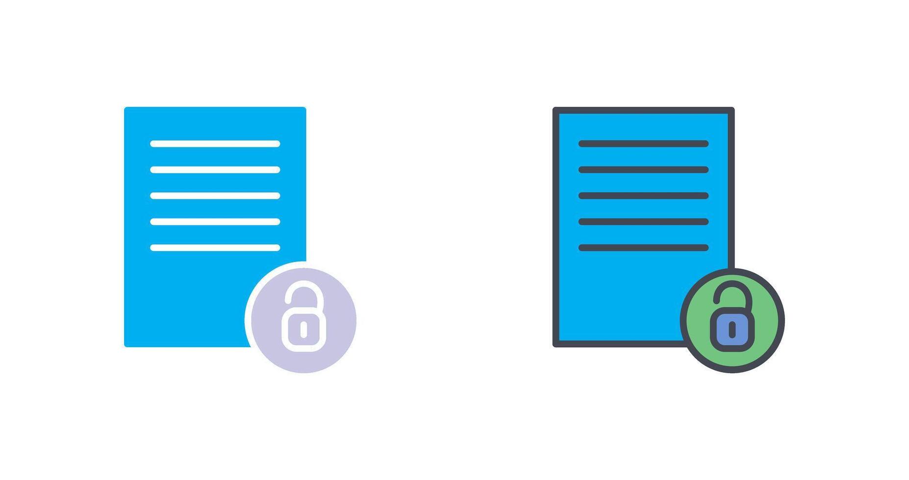 Unlock Documents Icon Design vector