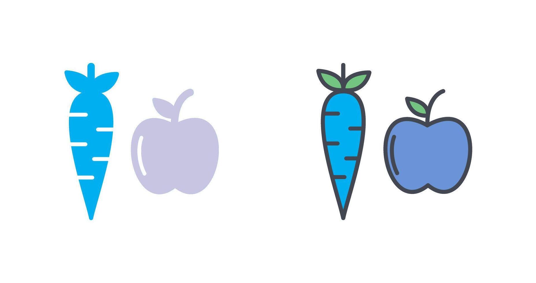 frutas y vegetales icono diseño vector