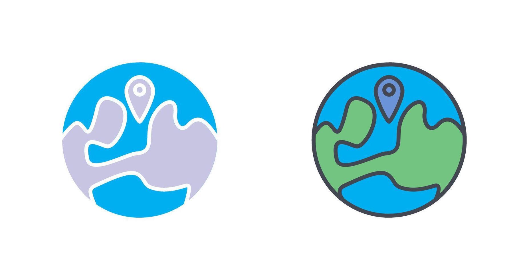 Locate on Earth Icon Design vector