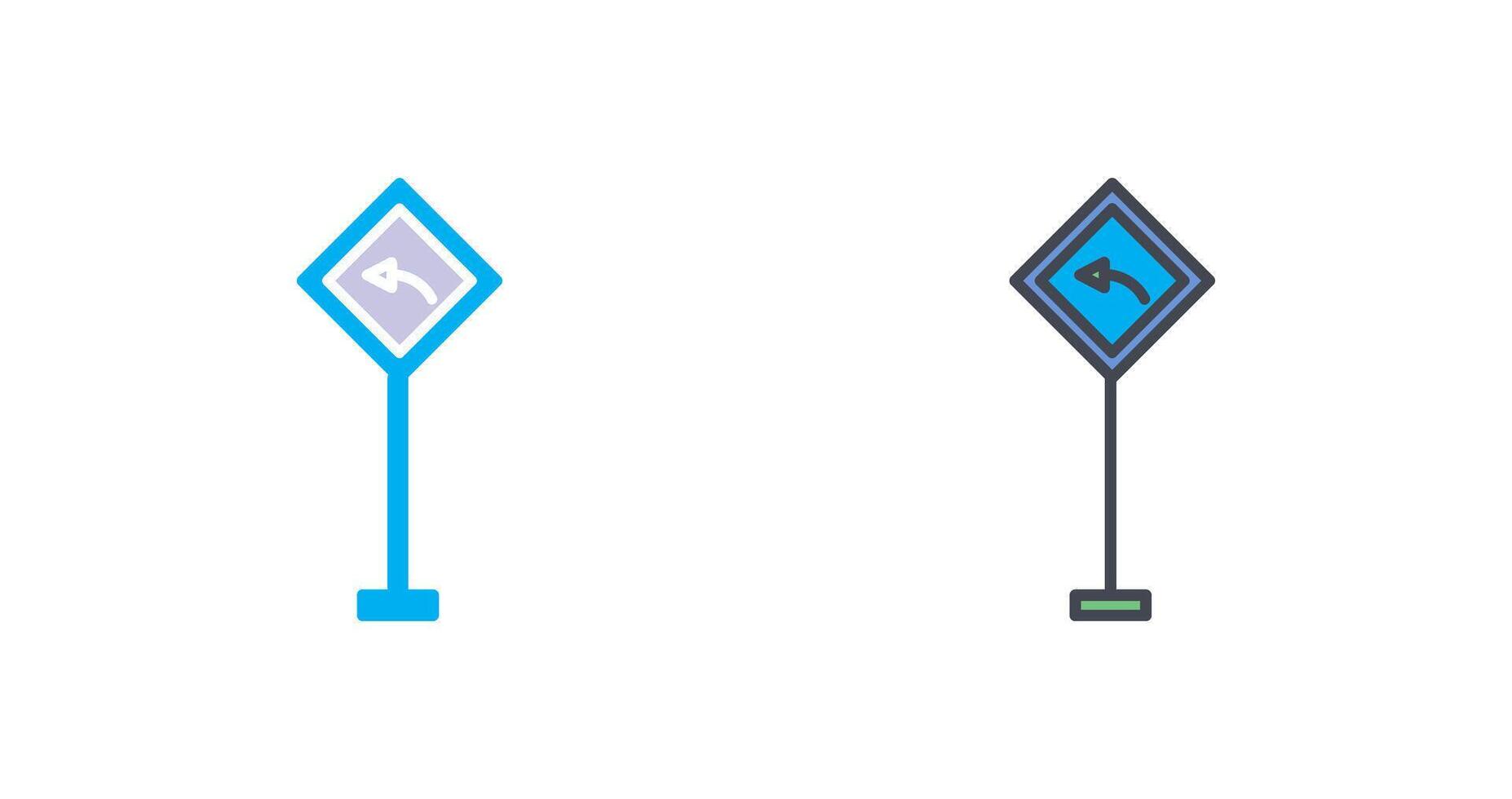 Left Turn Ahead Icon Design vector