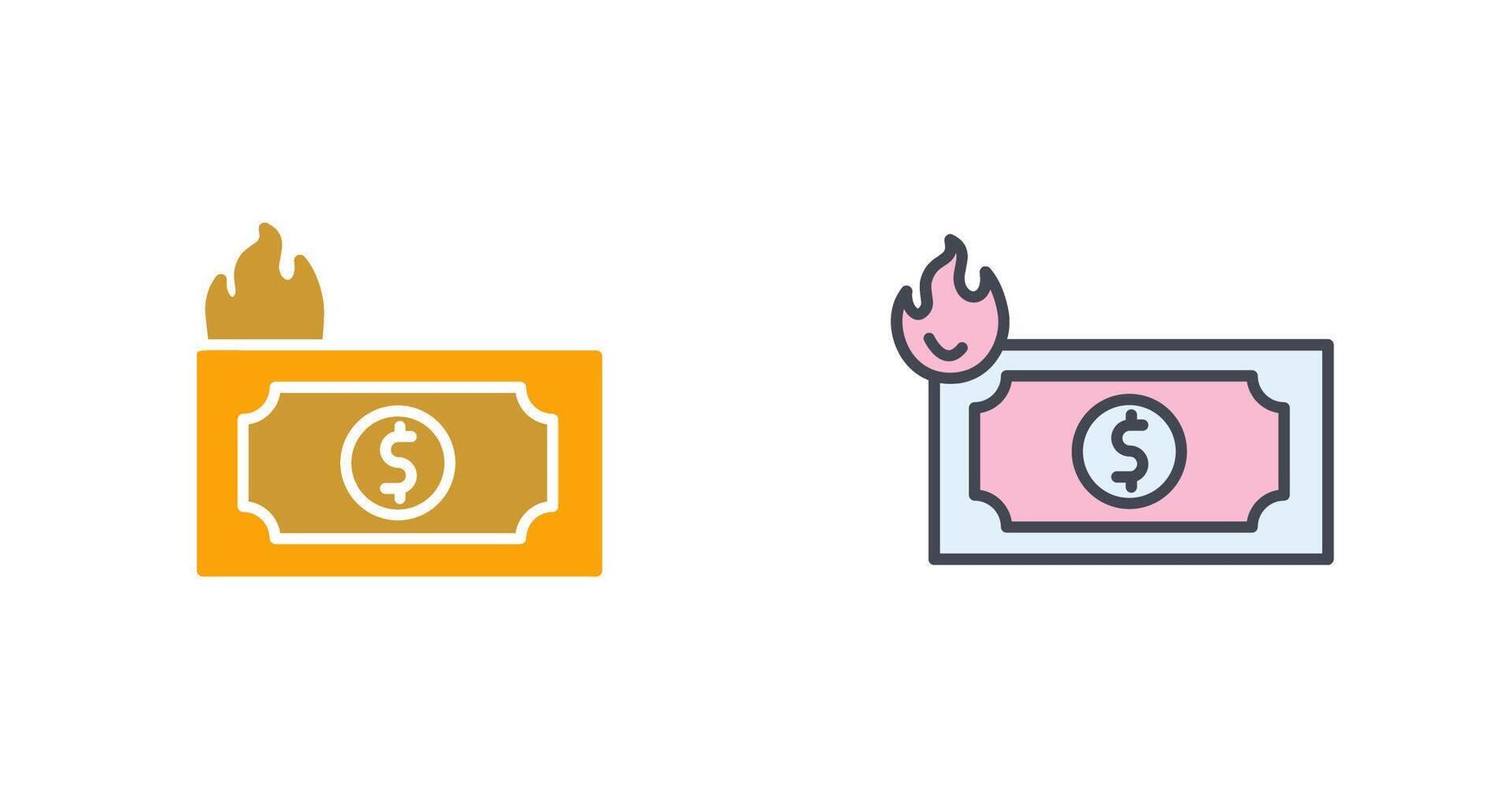 Dollar On Fire Icon Design vector