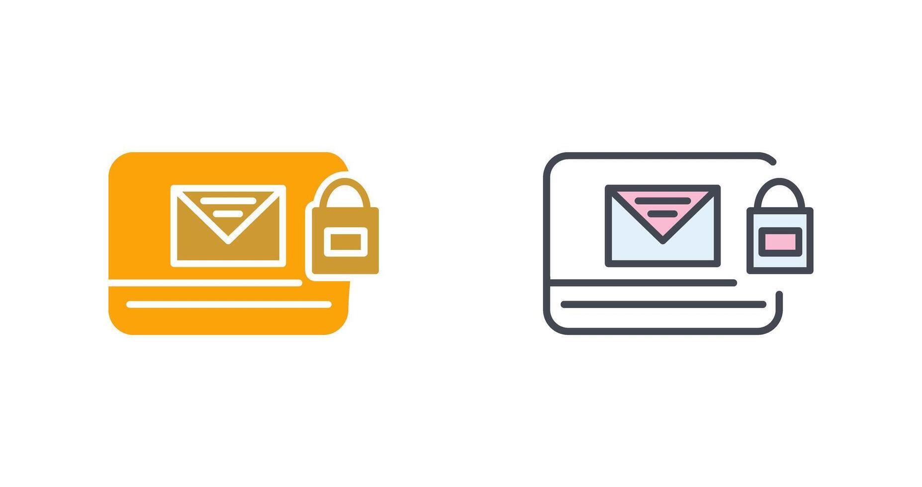 Locked Mail Icon Design vector