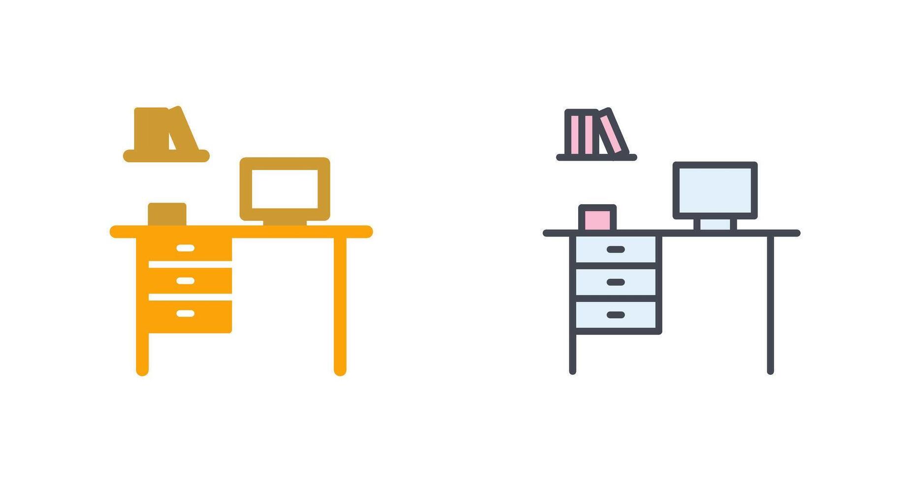 Office Desk Icon Design vector