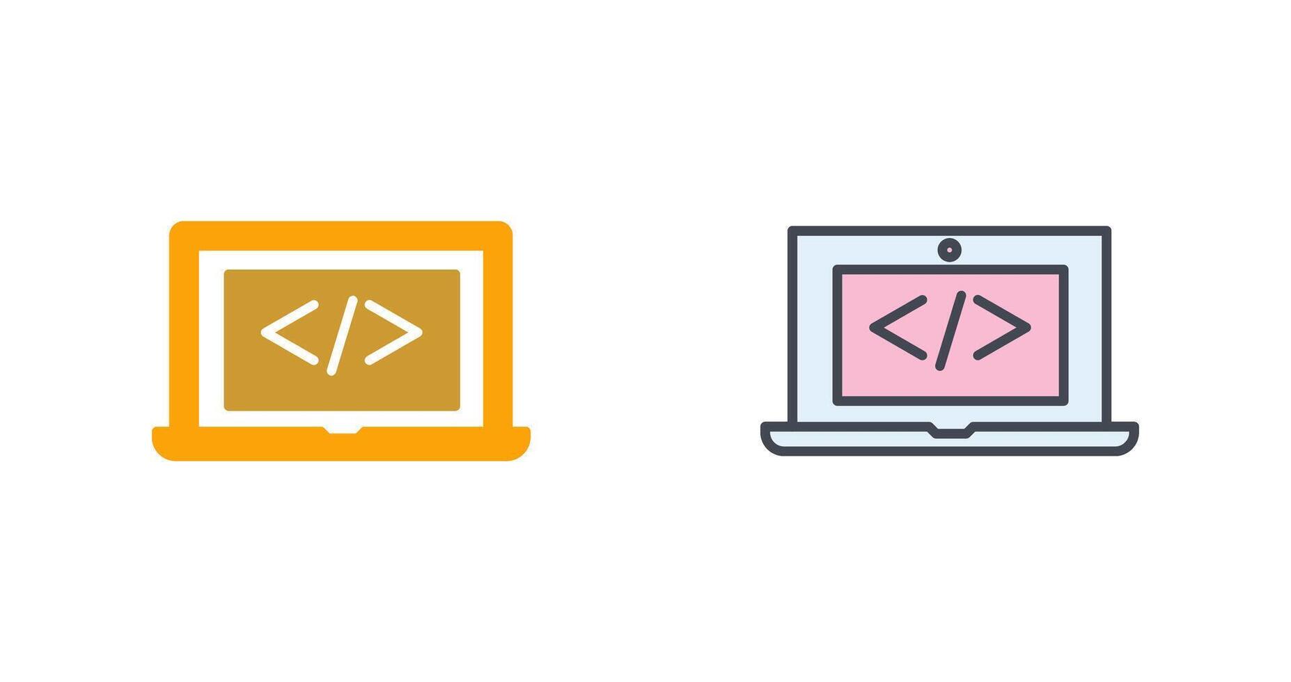 Coding Computer Icon Design vector