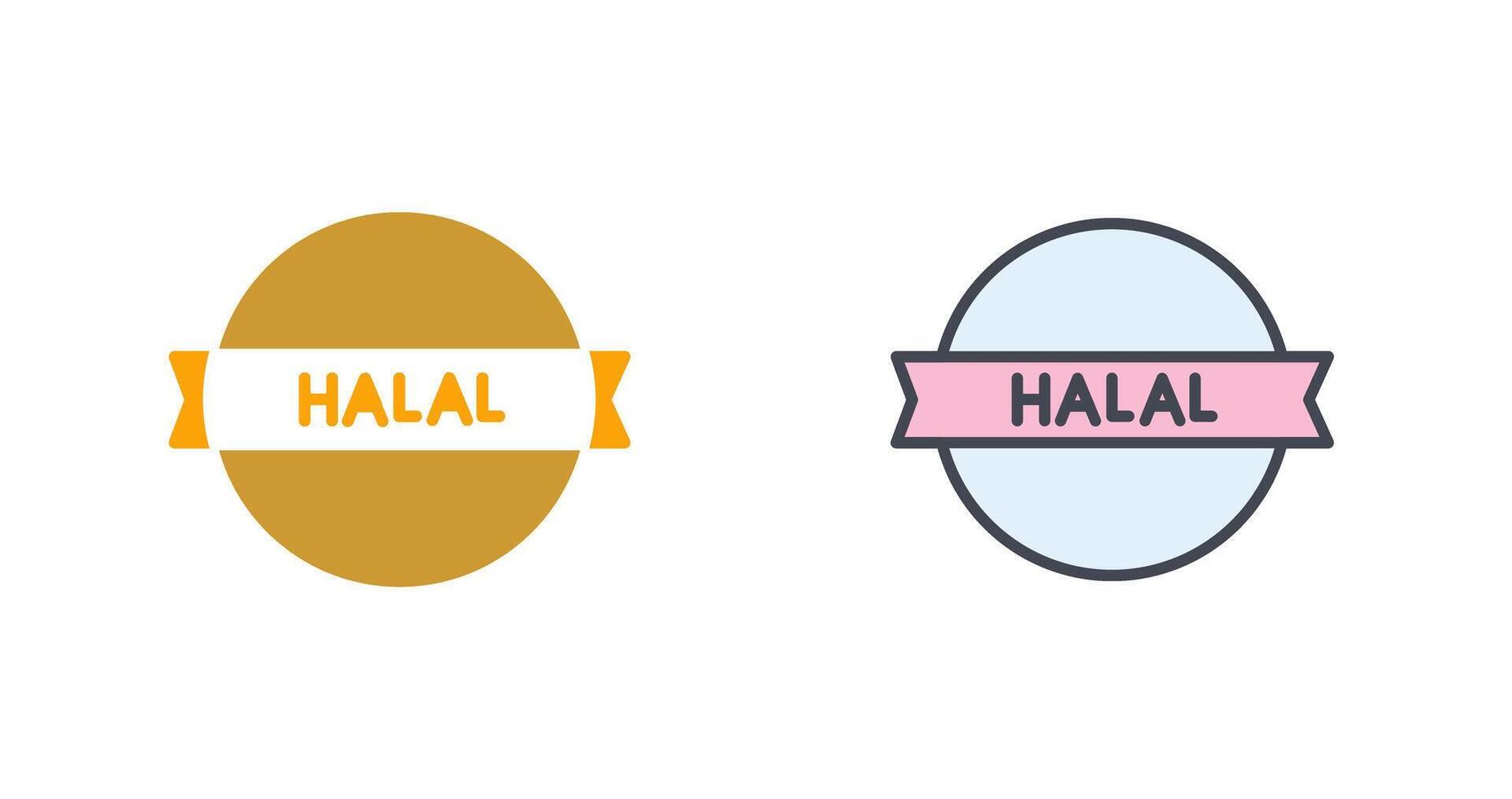 Halal Sticker Icon Design vector