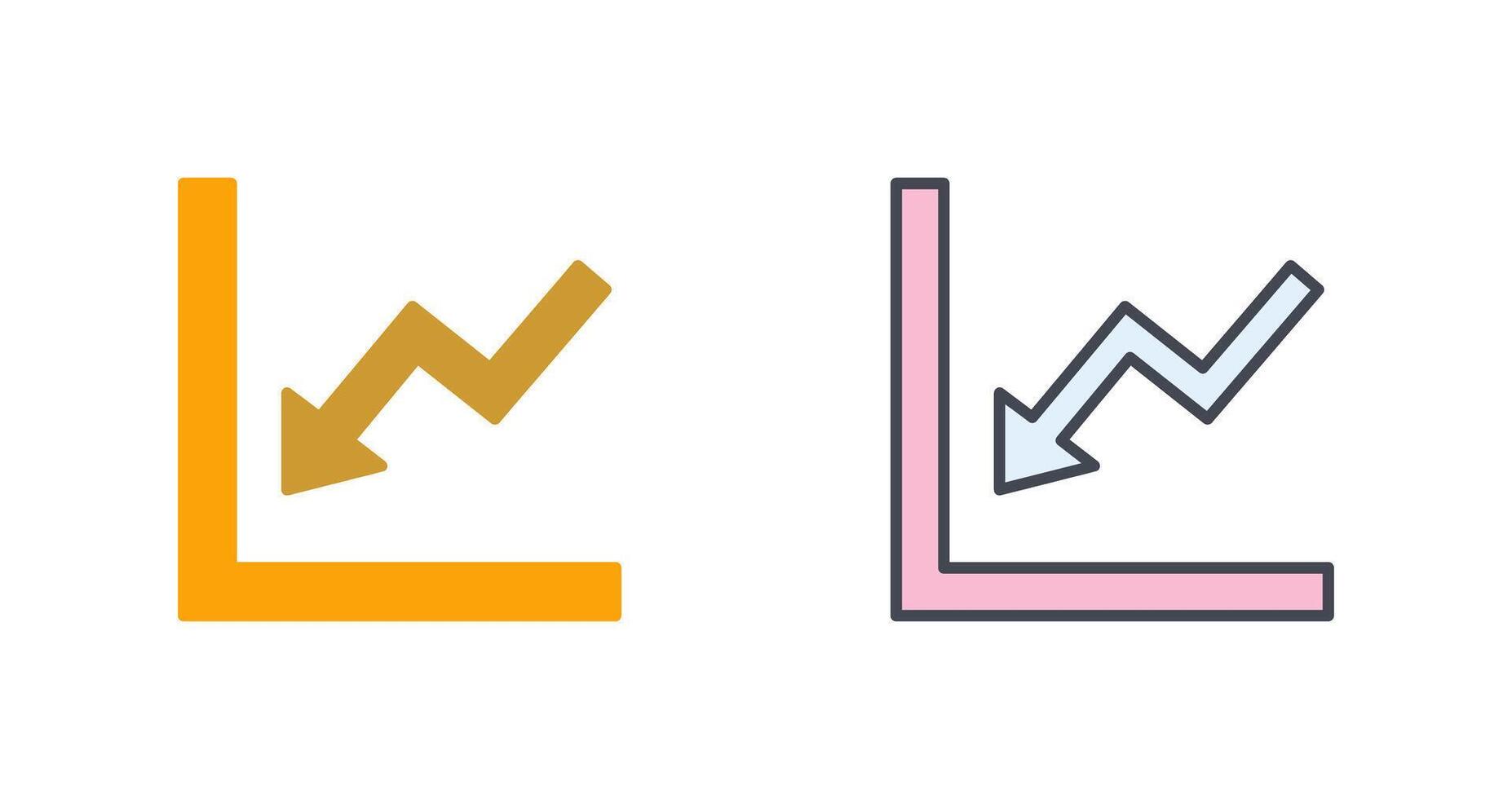 Graph Down Icon Design vector