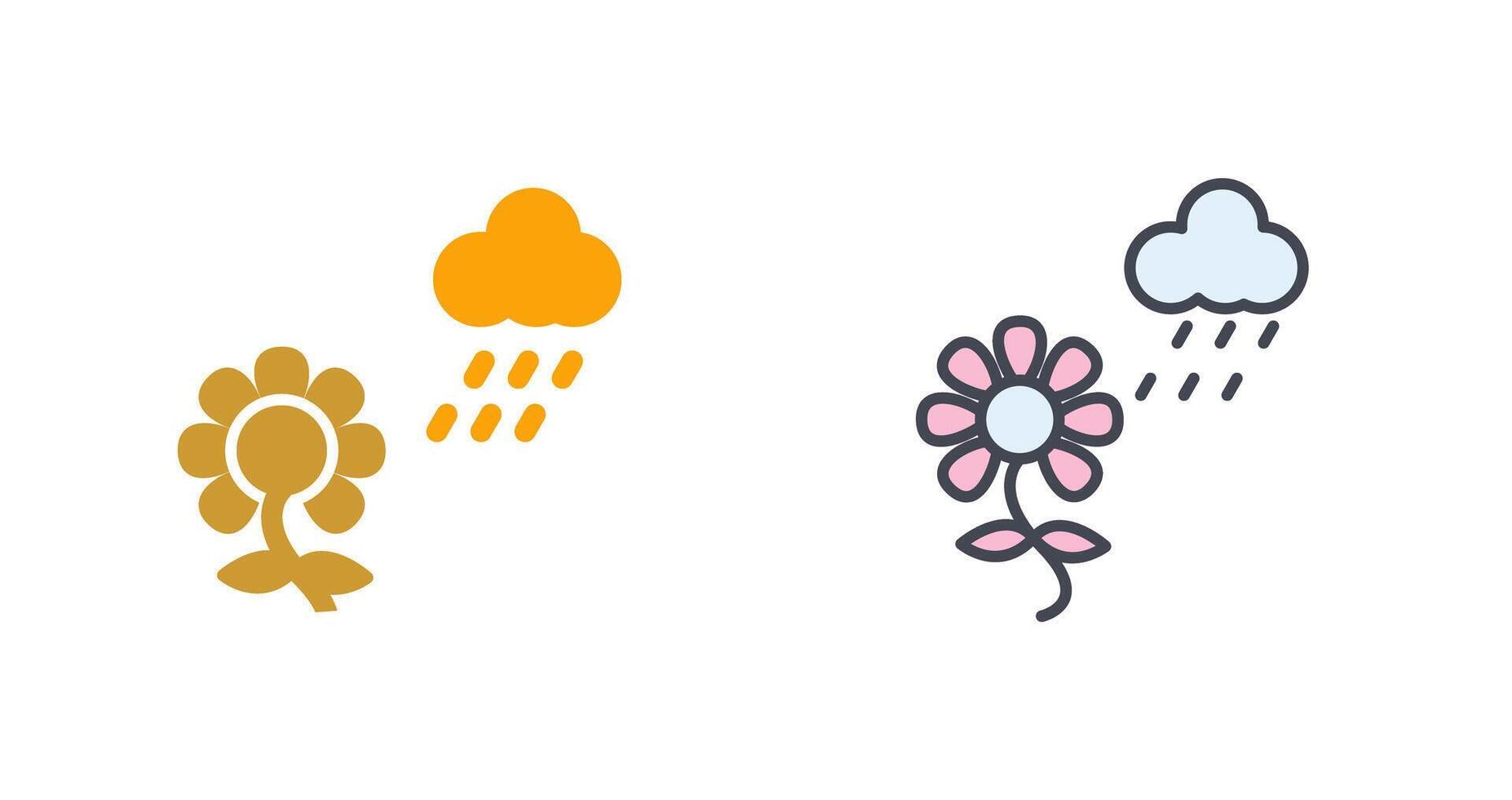 flor con lluvia icono diseño vector