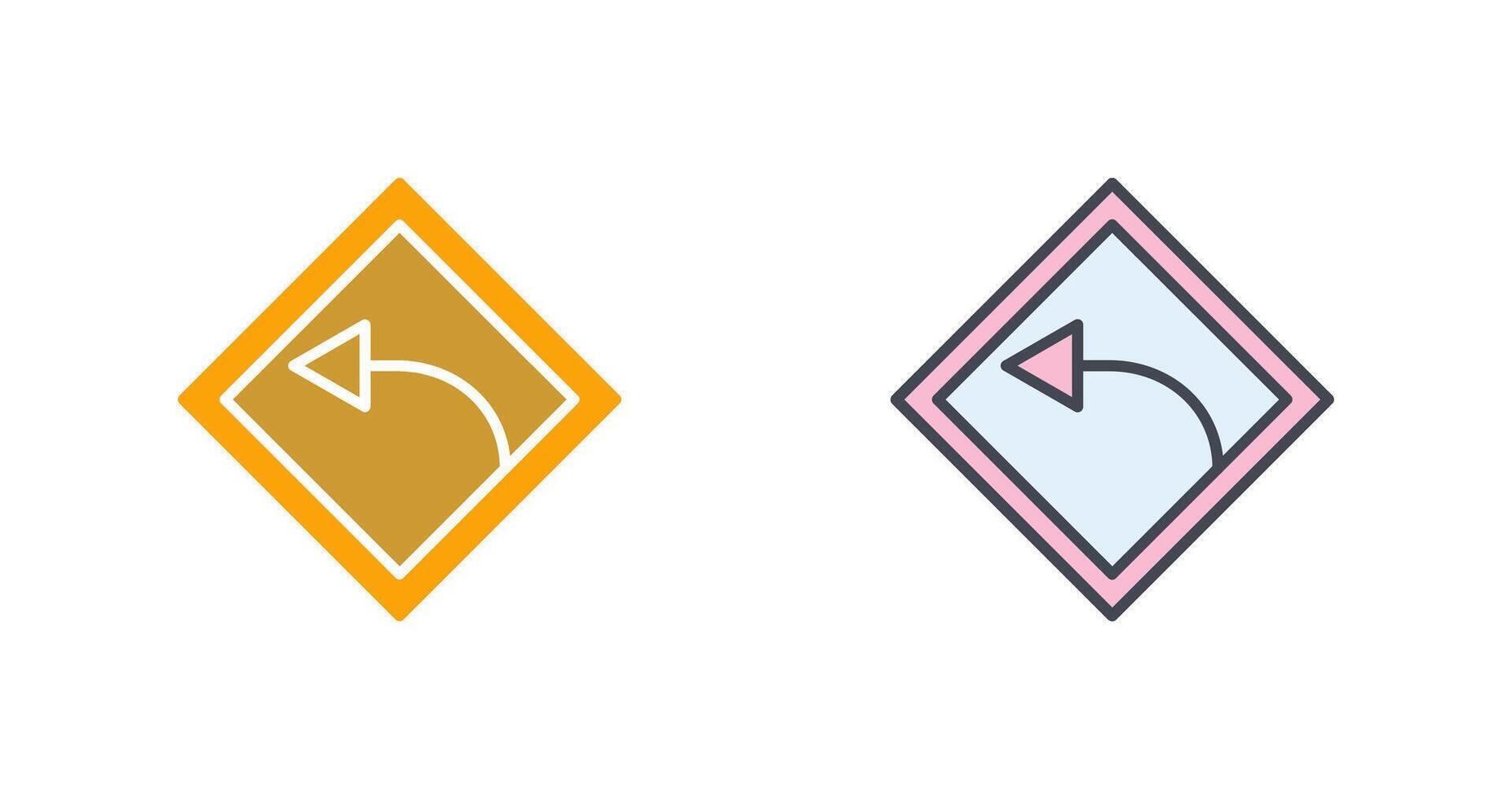 Left Turn Icon Design vector