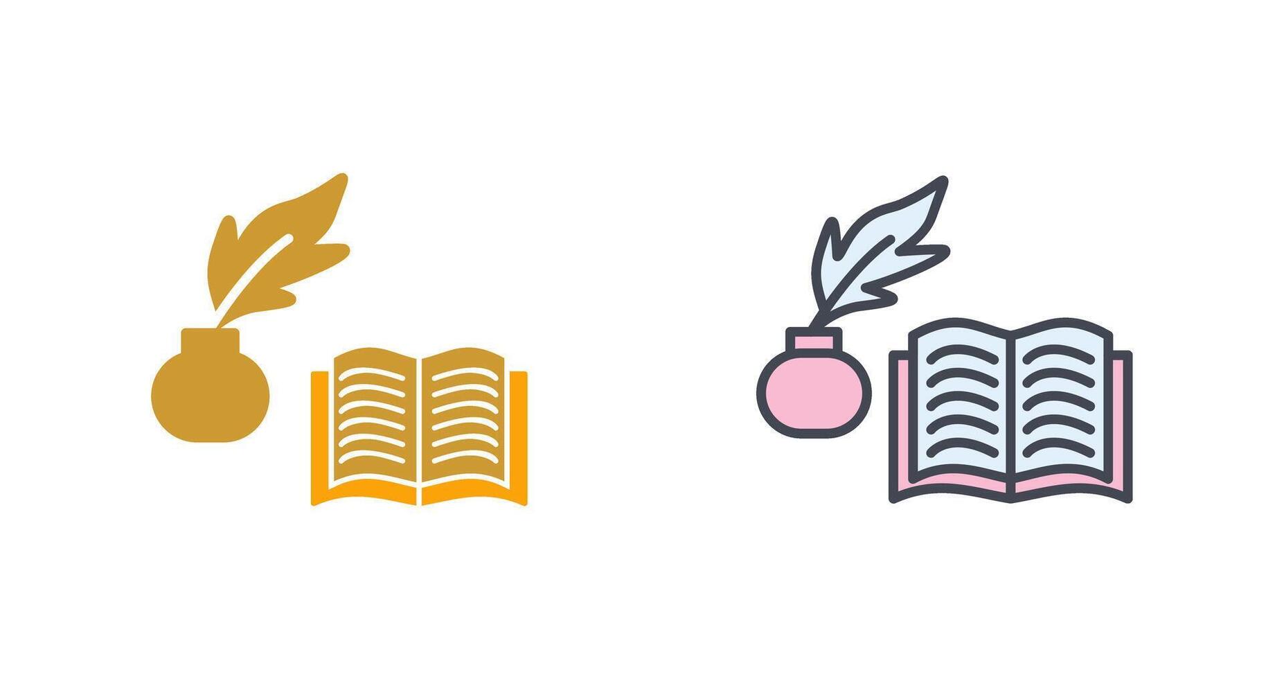 Quill and Book Icon Design vector