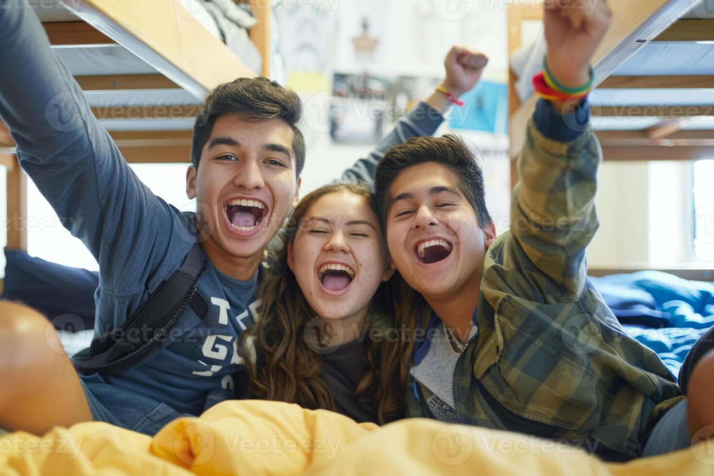 ai generado estudiantes gasto gratis hora en Universidad dormitorio foto